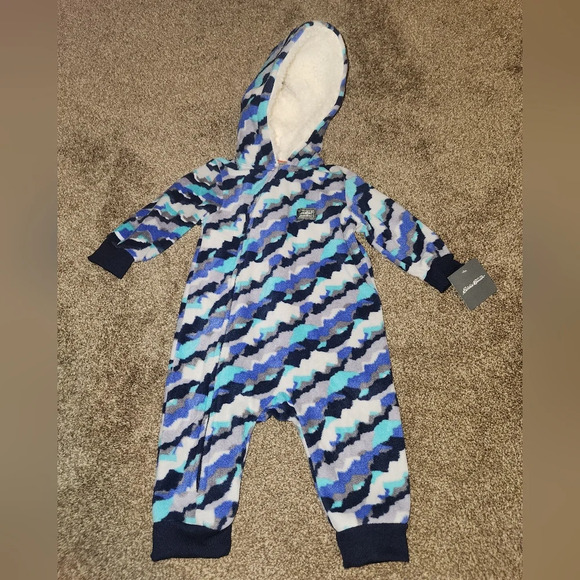 Eddie Bauer 3-6 Months Hooded Fleece Bodysuit - Picture 2 of 9